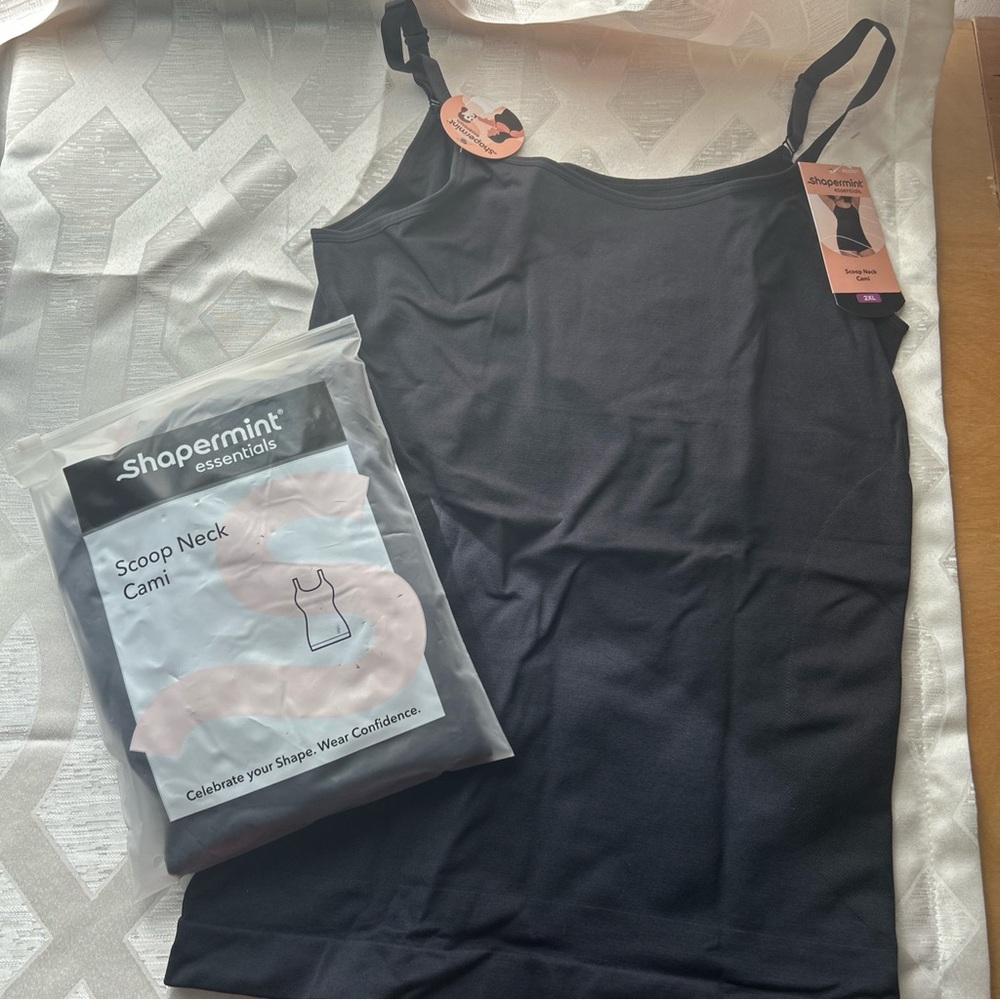 Shapermint Black Shapewear Camisole with Adjustable Straps